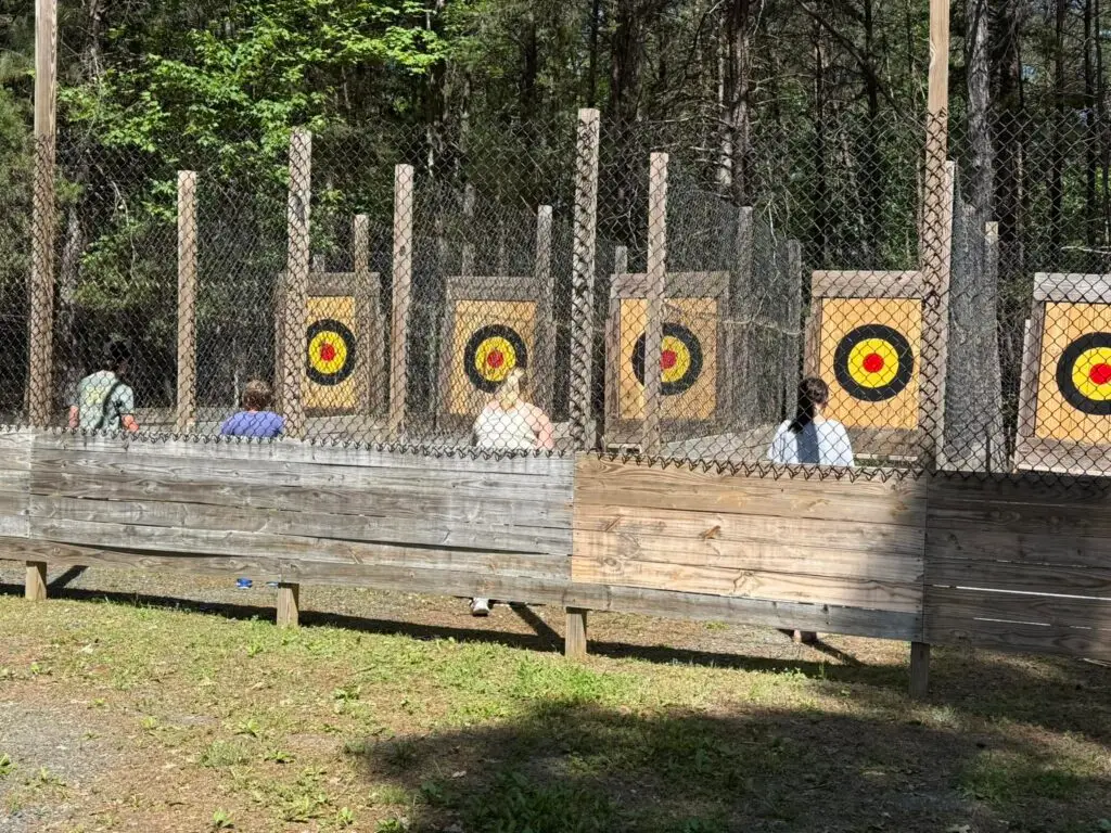 Ax throwing targets in the woods